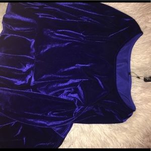 NWT BLUE VELVET SKATER DRESS